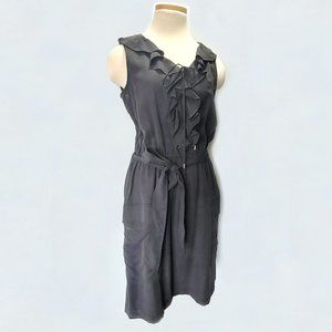 Calvin Klein Women's Ruffle Top Little Black Dress with Pockets Size 8